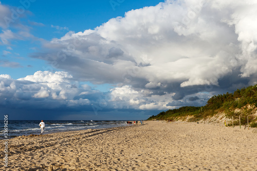 Beach and stormy ocean