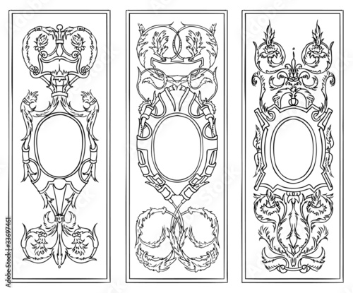 ornate antique frames vector set