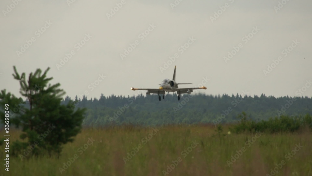 jet fighter landing on air base jet fighter landing on air base