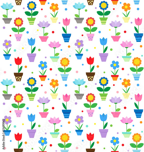 Flowers in pots pattern