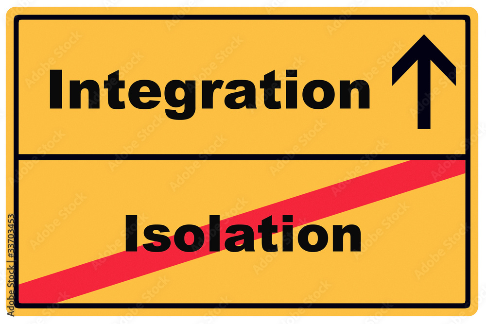Schild Isolation und Integration / Verkehrsschild mit Pfeil Schild Isolation und Integration / Verkehrsschild mit Pfeil