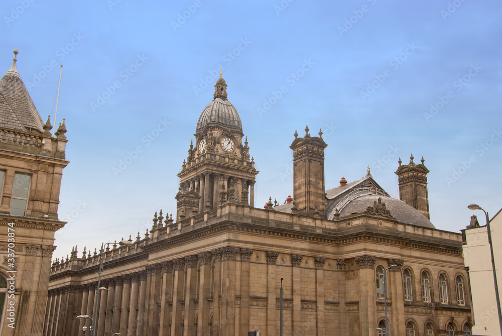 A Side View of the Victorian Town Hall Leeds Yorkshire
