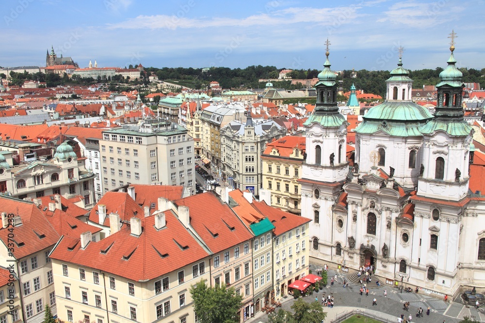Prag, Blick von Rathausturm mit St. Veitsdom