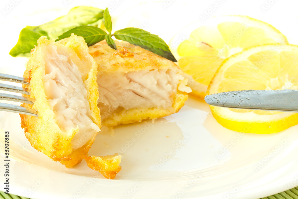 Fish fillets fried in batter Fish fillets fried in batter