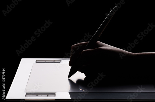 Graphic tablet and hand photo