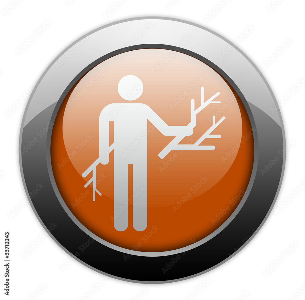 Orange Metallic Orb Button Orange Metallic Orb Button