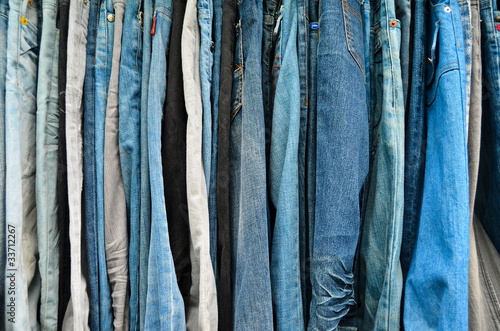 Variety color of jeans texture