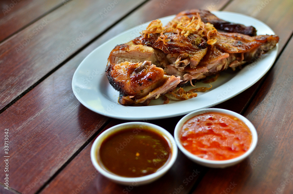 Grilled chicken with spicy sauce Grilled chicken with spicy sauce