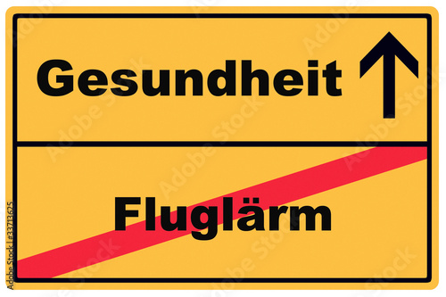 Schild Gesundheit Fluglärm