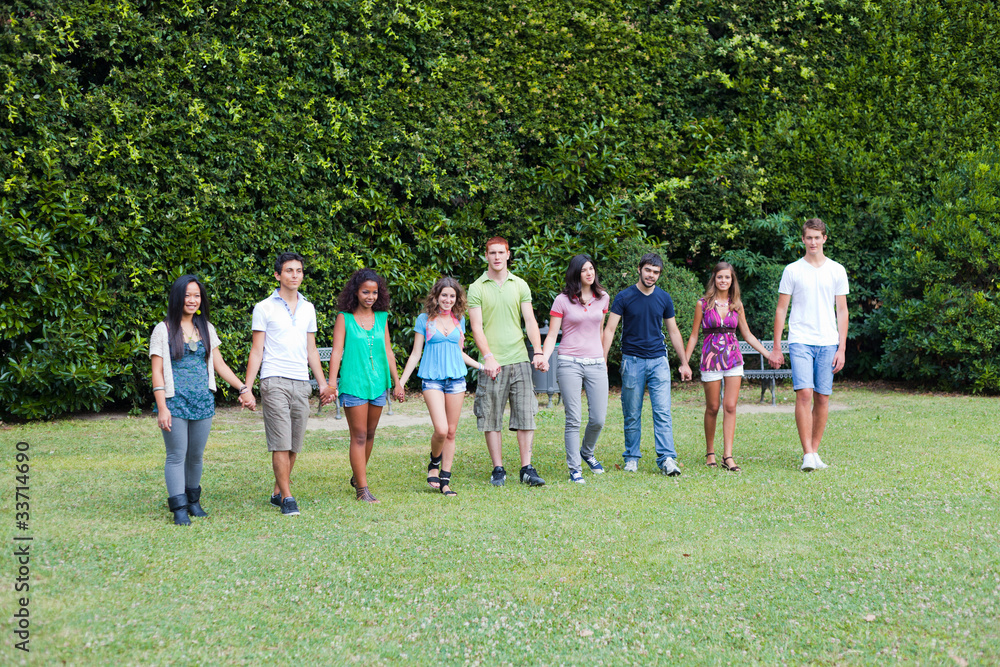 Group of Teenagers at Park Group of Teenagers at Park