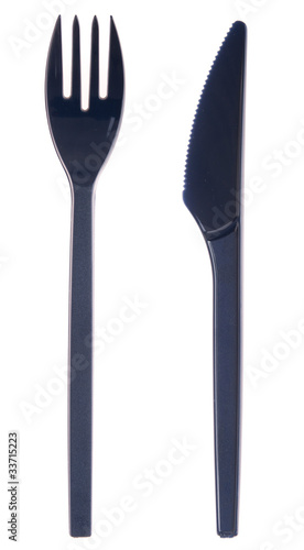 Plastic fork and knife