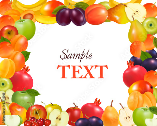 Frame made from fruits. Vector.