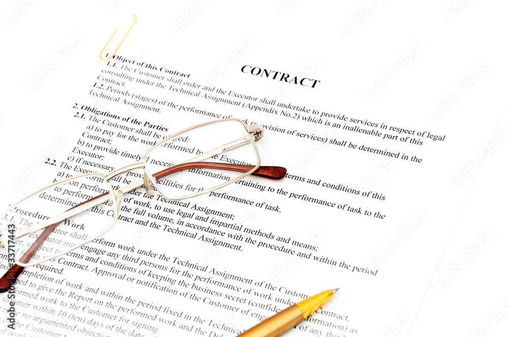 Contract with glasses Contract with glasses