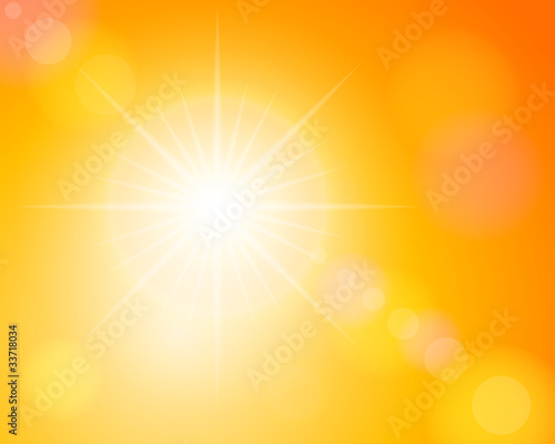 sunbeam and orange sky