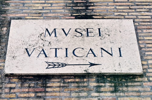 Signboard of Vatican Museum photo