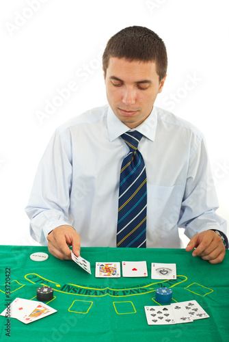 Man playing at casino