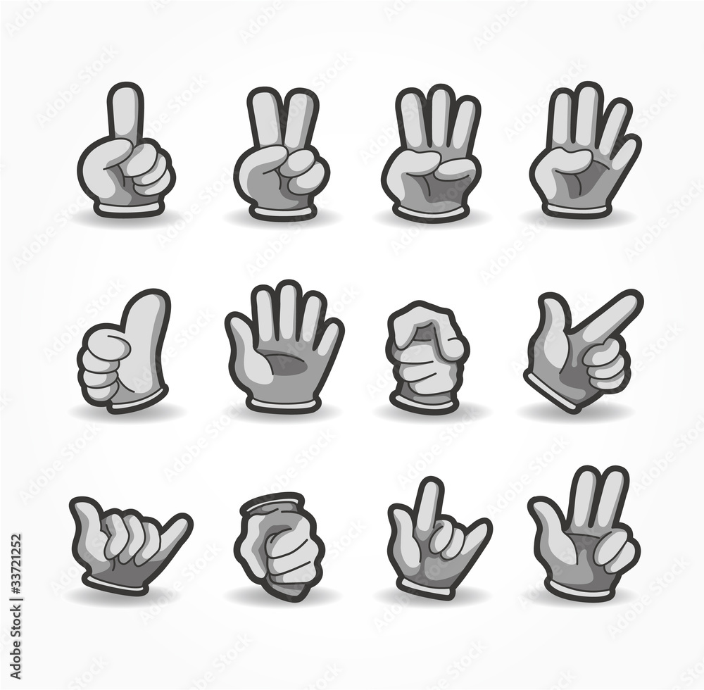 Fototapeta premium Cartoon Hands collection ,vector
