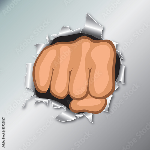 Front view of clenched fist hand.