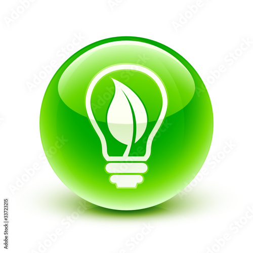 icône ampoule écologie / ecological light bulb icon