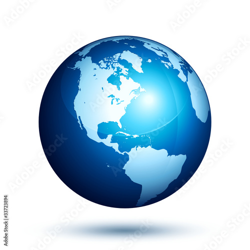 Obraz na płótnie planète terre globe - blue earth globe w salonie