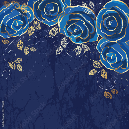 Vintage blue roses card