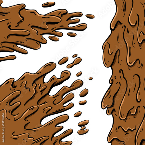Mud splashes cartoon