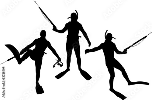 set of diver silhouettes