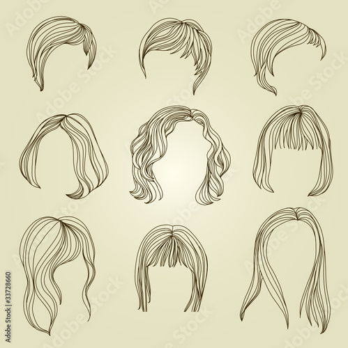 Set of hair styling for woman