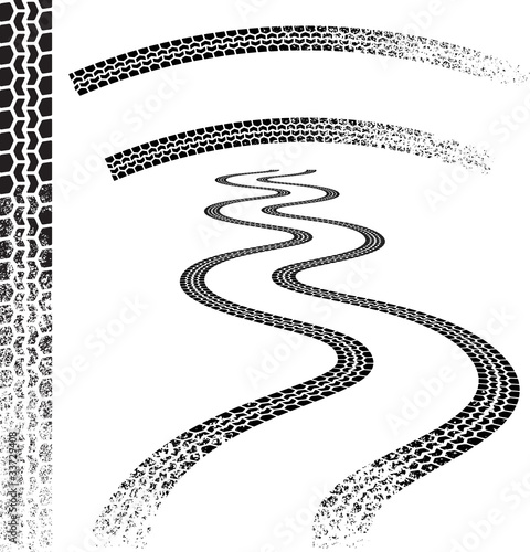 Grunge car Tire tracks