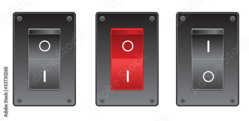 Set of switches on the white