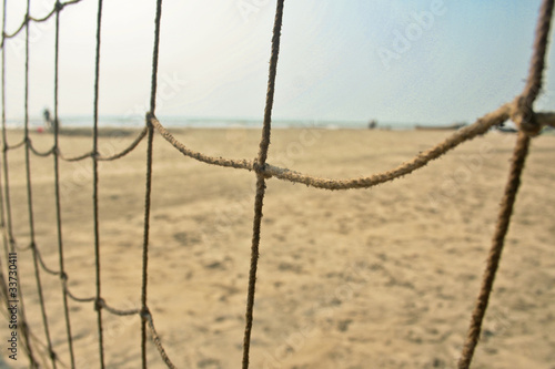 close view of a Volleyball net