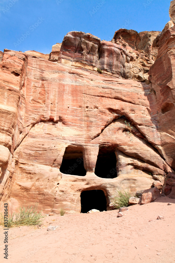 Tombs in Wadi al-Farasa valley, Petra, Jordan