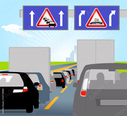 Unfall und Stau