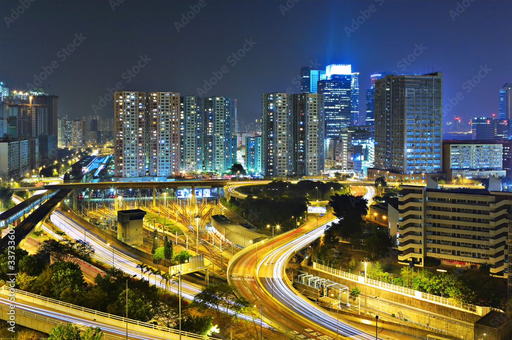 modern city at night