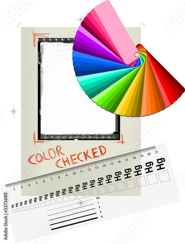 Instant picture blank frame,line gauge,color swatch,pre press