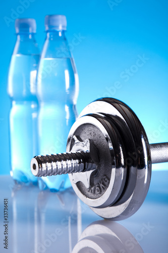 Dumbbell and bottle water