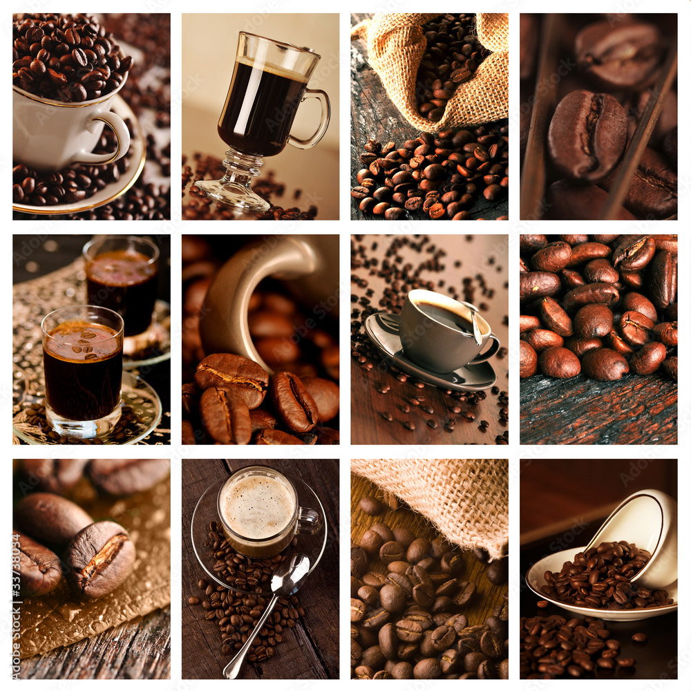 Obraz premium Kawa - kolaż