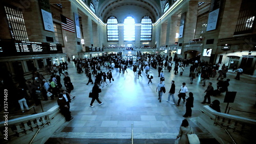Grand Central Station New York, with people arriving and departing, USA 