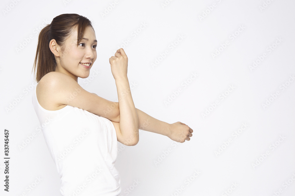 体操をする女性 体操をする女性