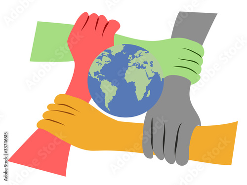 hands united the earth