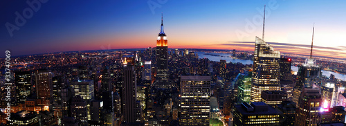 Panorama Nowego Jorku Manhattan słońca