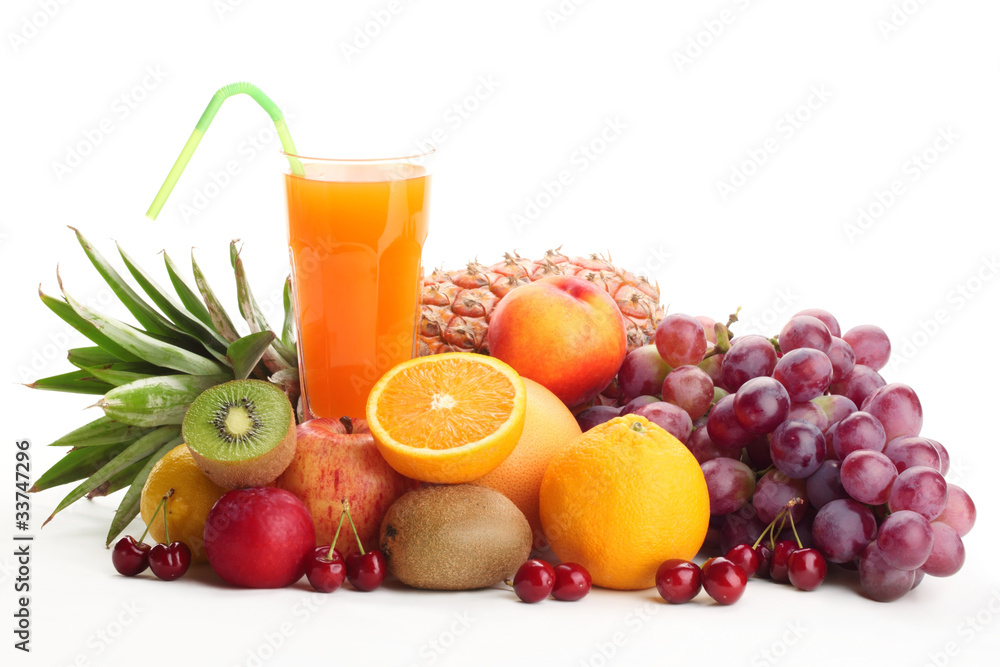 Pile of fruits with fruit juice Pile of fruits with fruit juice