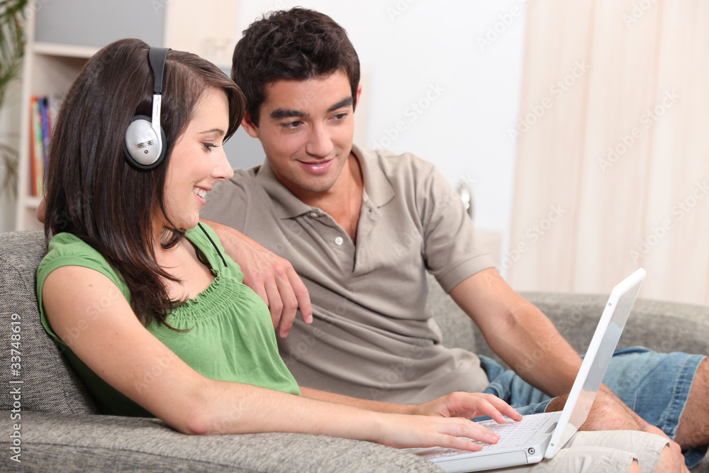 two teenagers having fun at home two teenagers having fun at home