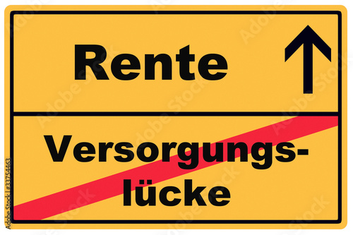 Schild Rente Versorgungslücke