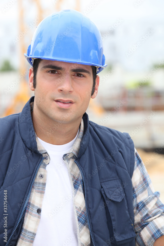 Construction worker in a hardhat Construction worker in a hardhat