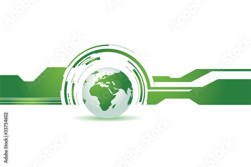 a green abstract world background