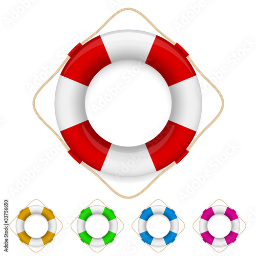 Set of life buoys