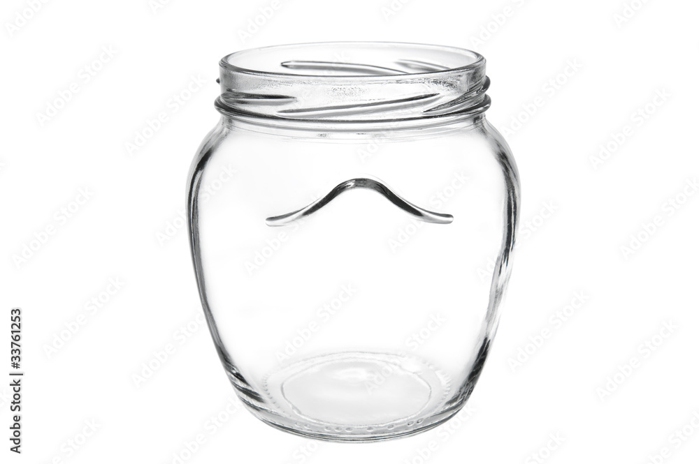 Empty glass jar isolated on white background Empty glass jar isolated on white background