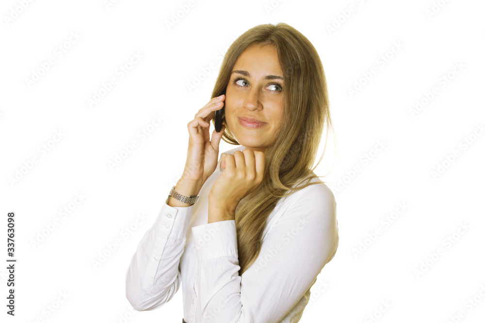 Attractive business woman talking on the phone Attractive business woman talking on the phone
