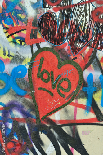 dirty love graffiti urban background